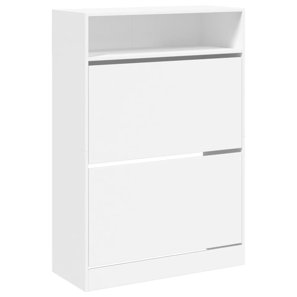 Ormarić za cipele s 2 preklopne ladice bijeli 80 x 34 x 116 cm
