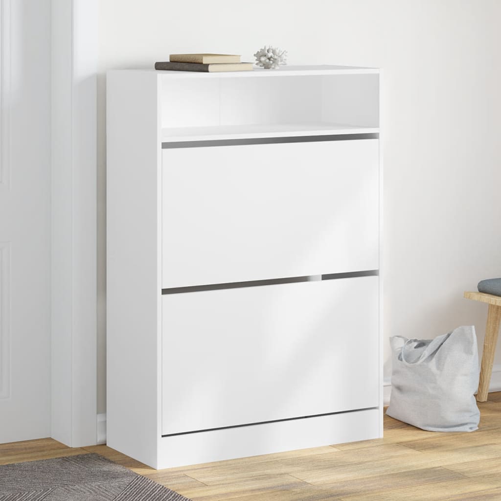 Ormarić za cipele s 2 preklopne ladice bijeli 80 x 34 x 116 cm