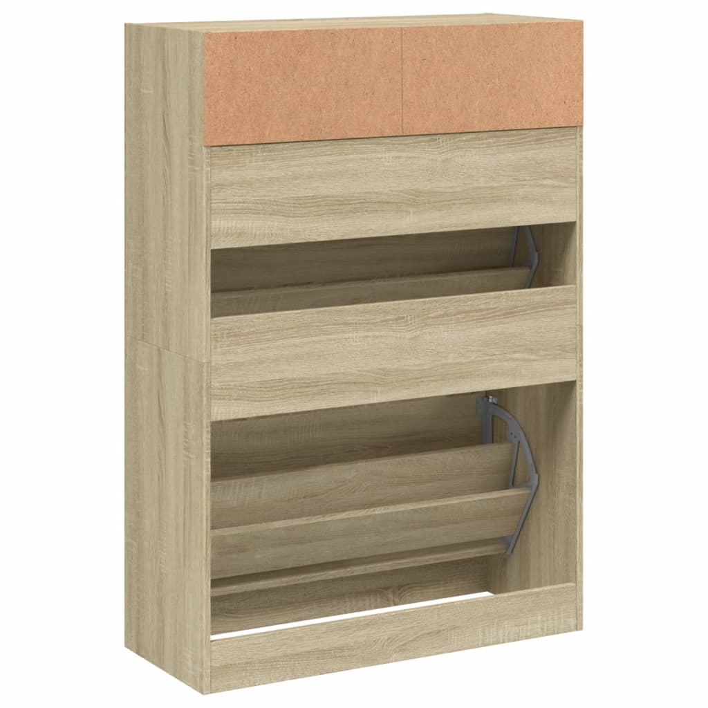 Ormarić za cipele s 2 ladice boja hrasta 80 x 34 x 116 cm