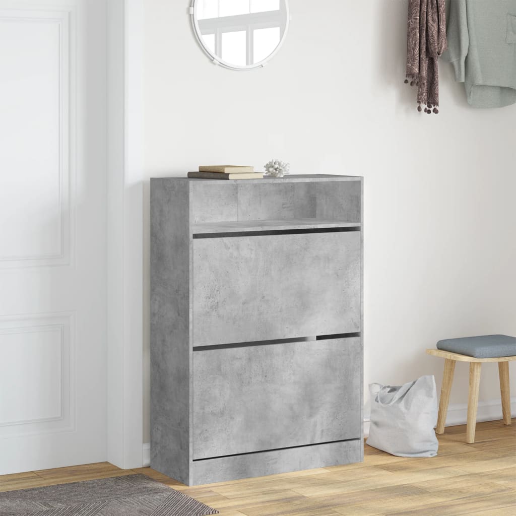 Ormarić za cipele s 2 ladice siva boja betona 80 x 34 x 116 cm