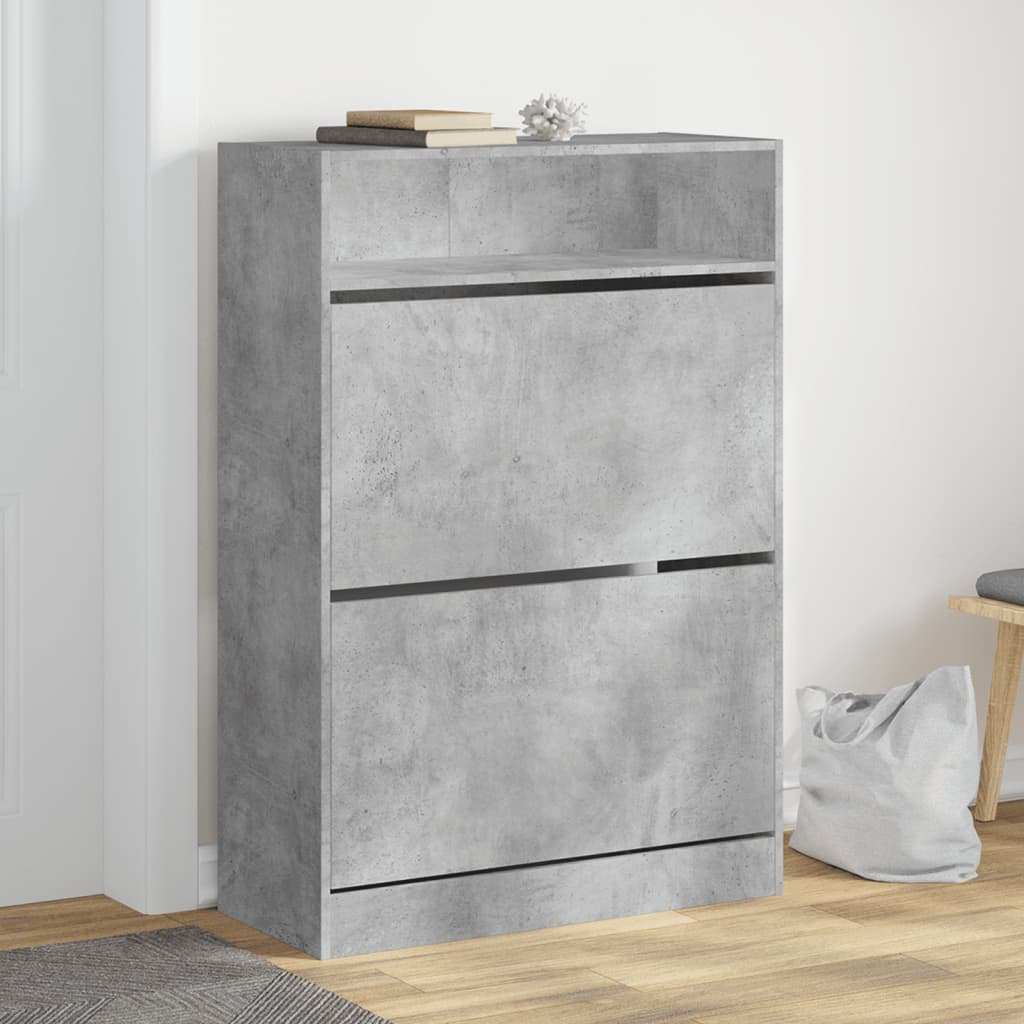 Ormarić za cipele s 2 ladice siva boja betona 80 x 34 x 116 cm
