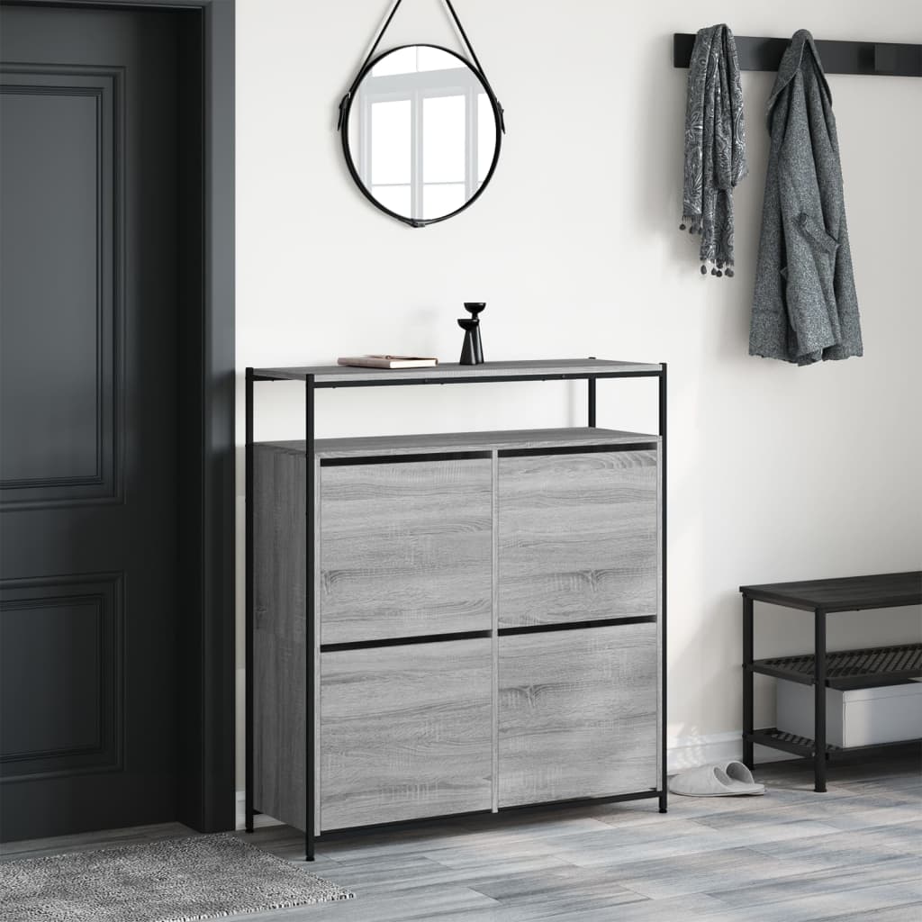 Ormarić za cipele s 4 ladice siva boja hrasta 100x34x112 cm
