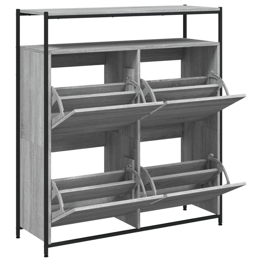 Ormarić za cipele s 4 ladice siva boja hrasta 100x34x112 cm