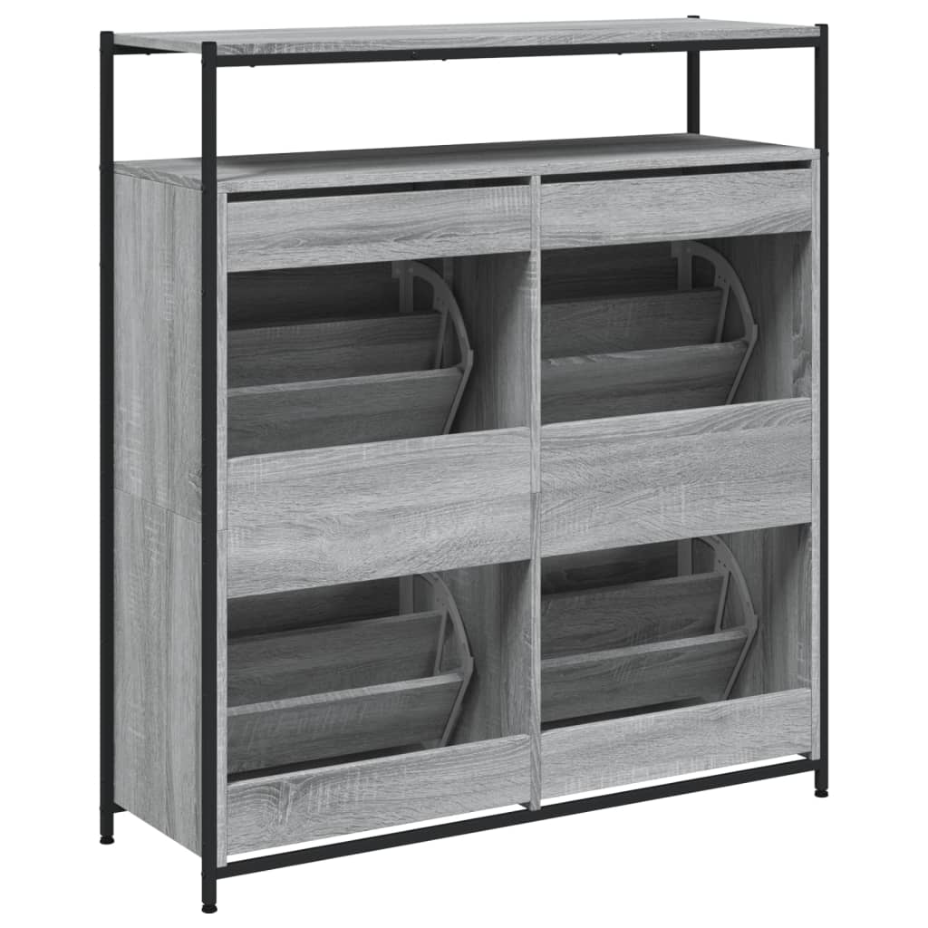 Ormarić za cipele s 4 ladice siva boja hrasta 100x34x112 cm