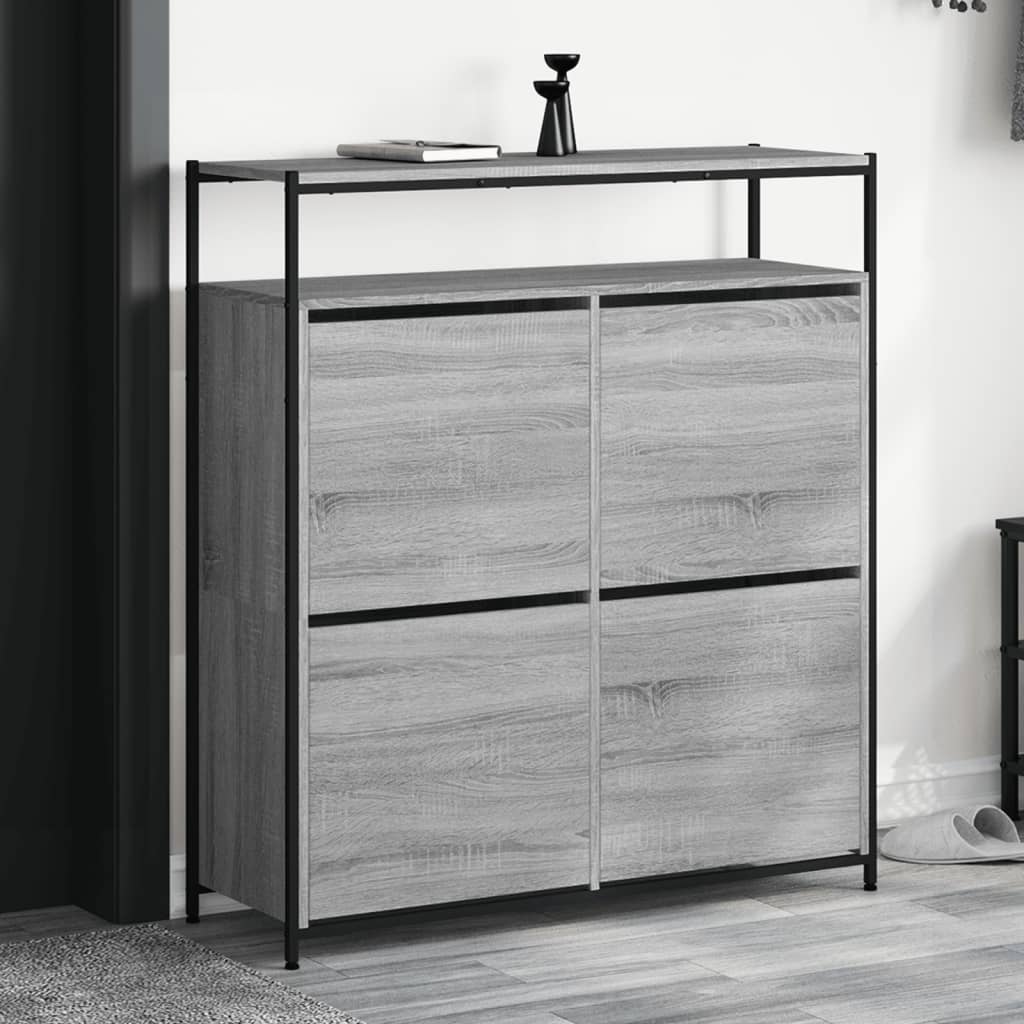 Ormarić za cipele s 4 ladice siva boja hrasta 100x34x112 cm