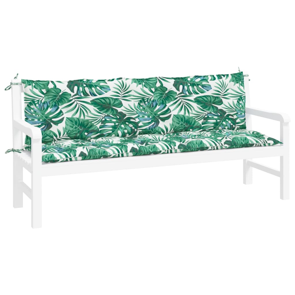 Jastuci za vrtnu klupu 2 kom s uzorkom lišća 180x50x7 cm
