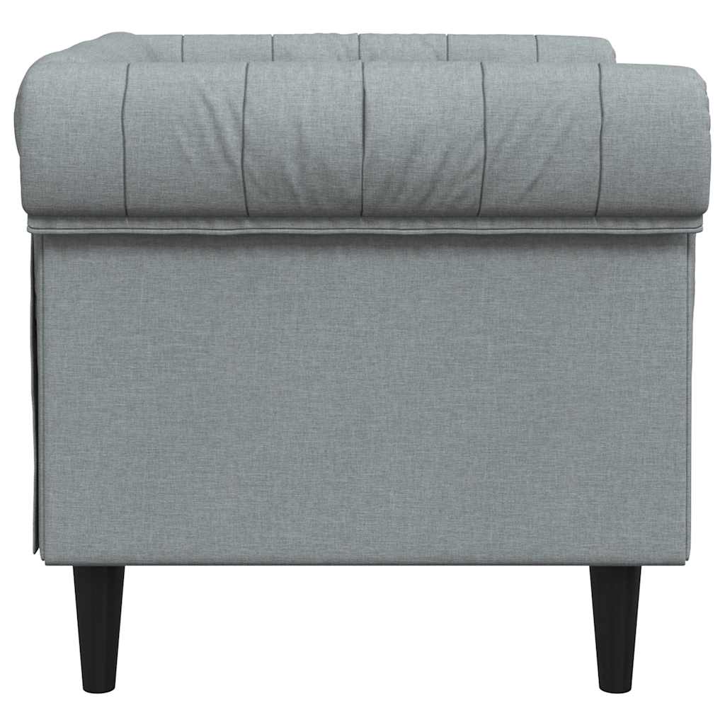 Fotelja Chesterfield svijetlosiva od tkanine