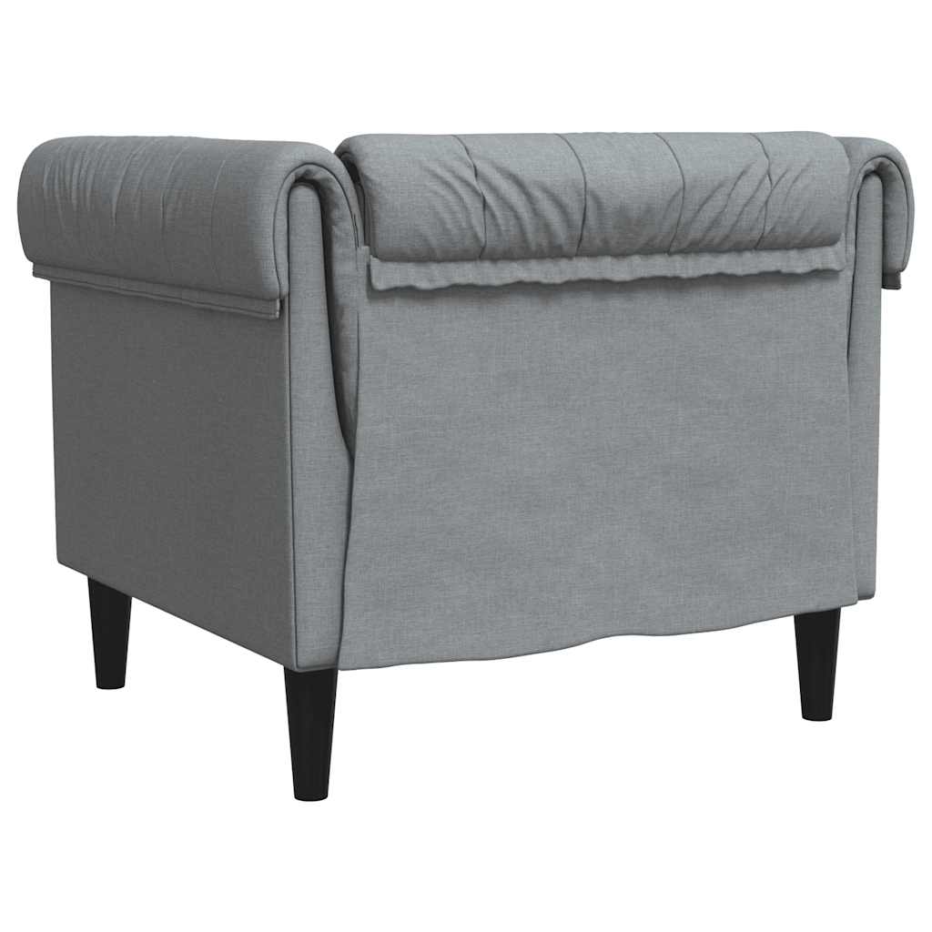 Fotelja Chesterfield svijetlosiva od tkanine