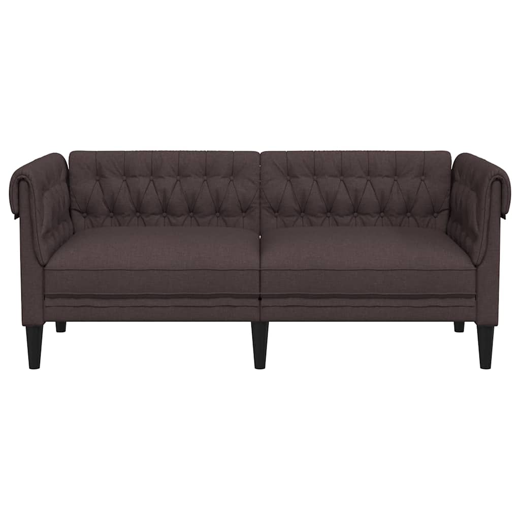 Dvosjed Chesterfield tamnosmeđi od tkanine