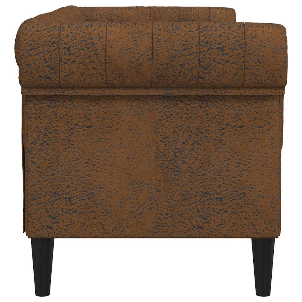Dvosjed Chesterfield smeđi od tkanine