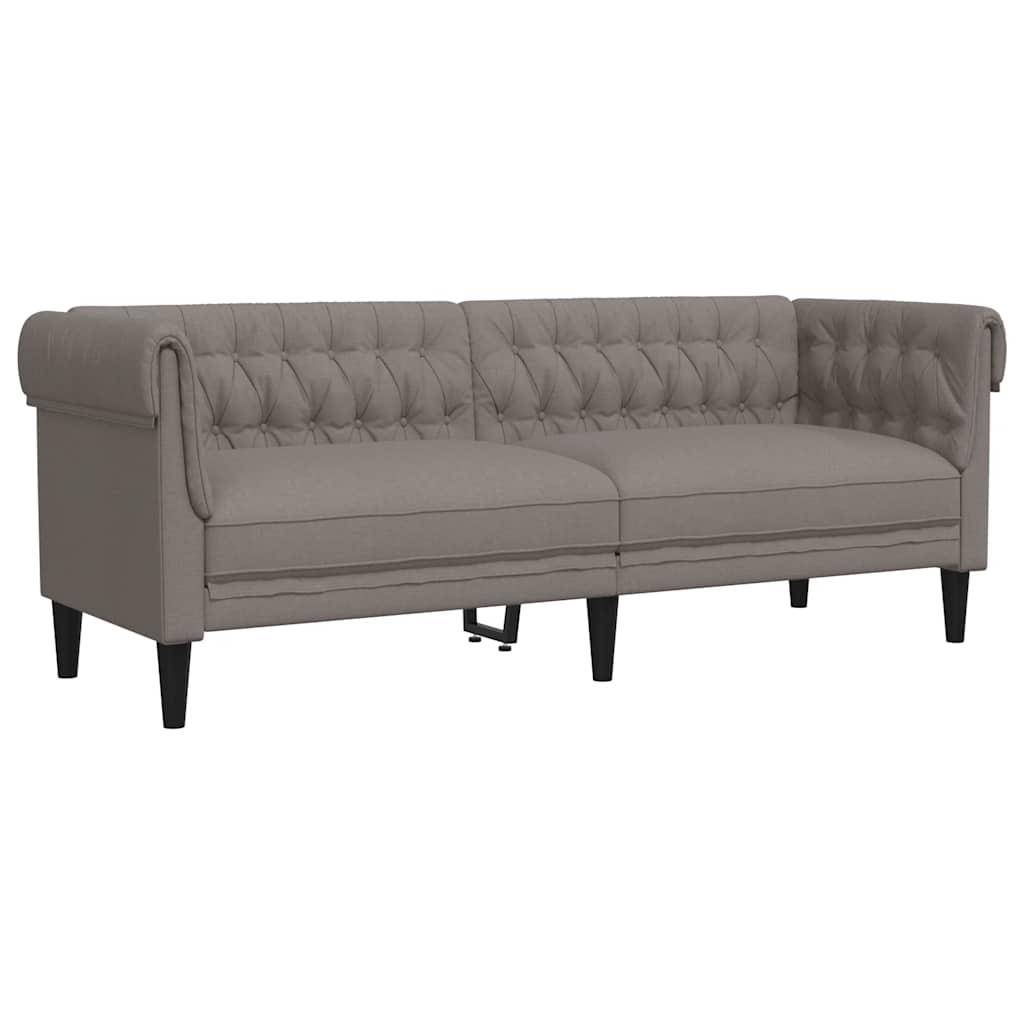 Trosjed Chesterfield smeđesivi od tkanine
