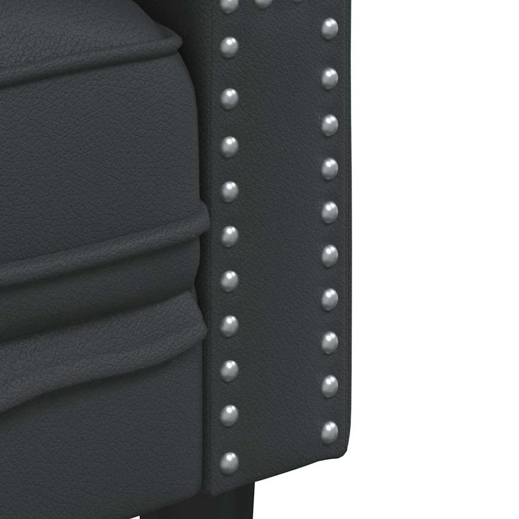 Chesterfield kauč fotelja crna umjetna koža