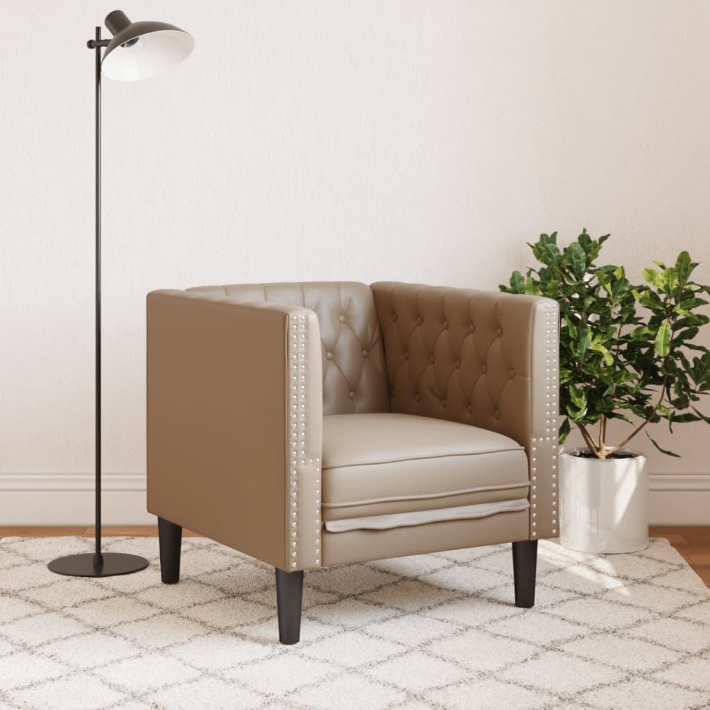 Chesterfield sofa fotelja cappuccino umjetna koža