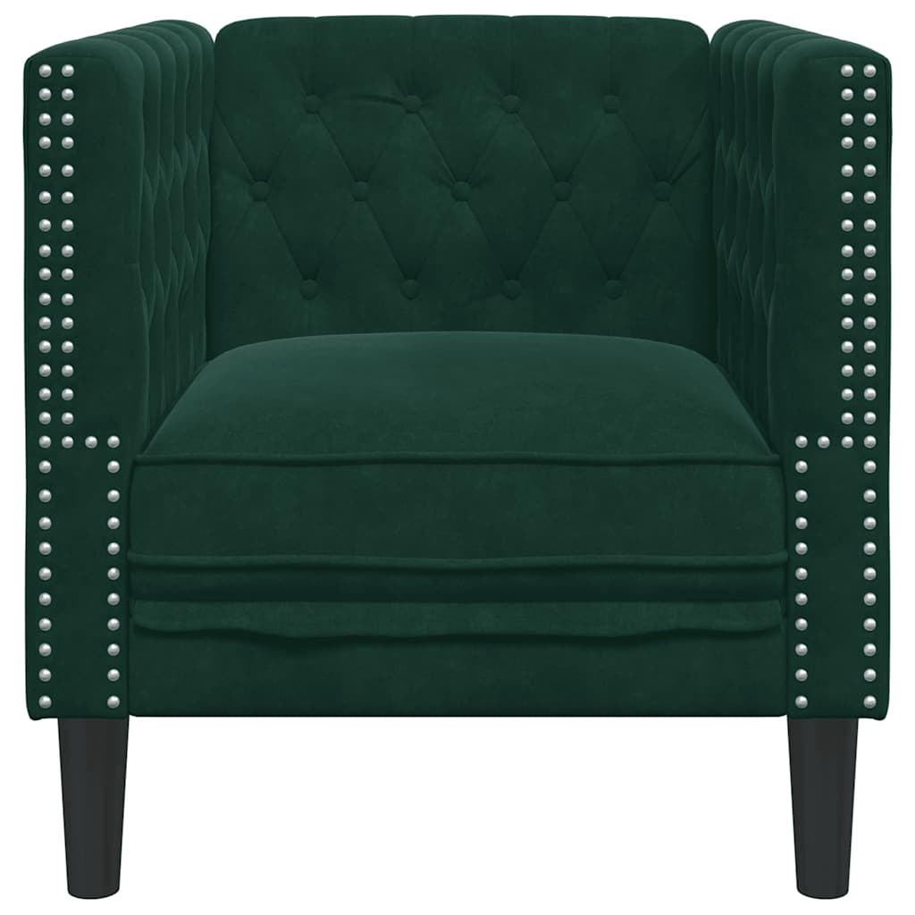 Chesterfield kauč fotelja tamnozeleni baršun