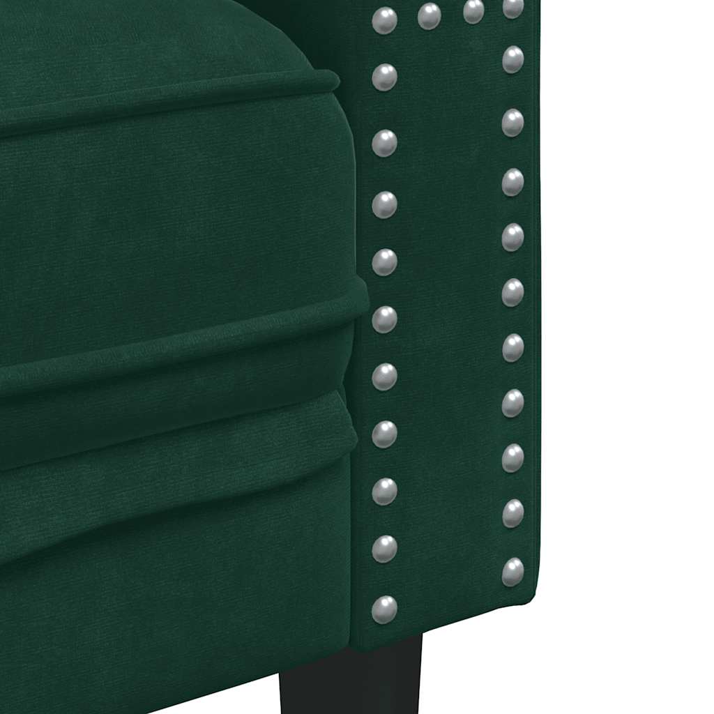 Chesterfield kauč fotelja tamnozeleni baršun