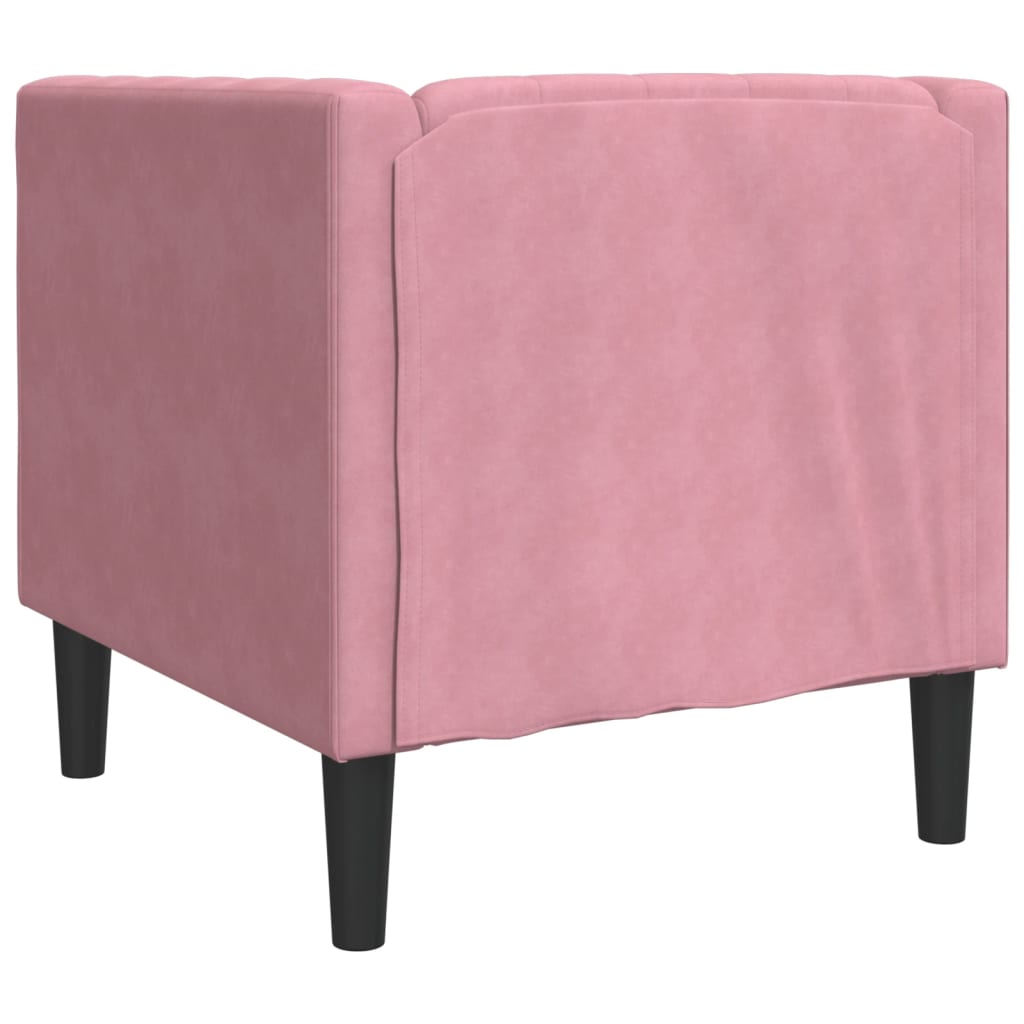 Fotelja Chesterfield ružičasta baršunasta