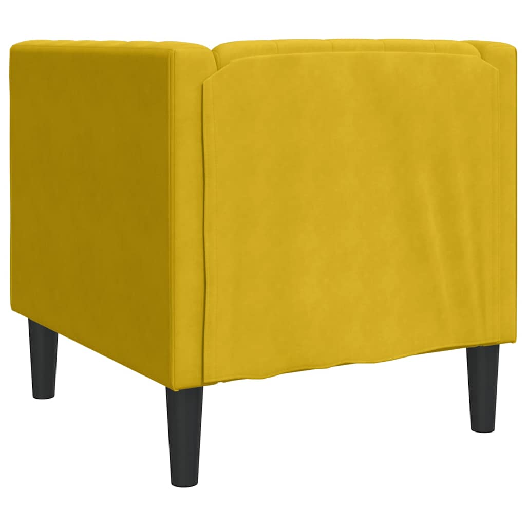 Chesterfield sofa fotelja žuti baršun