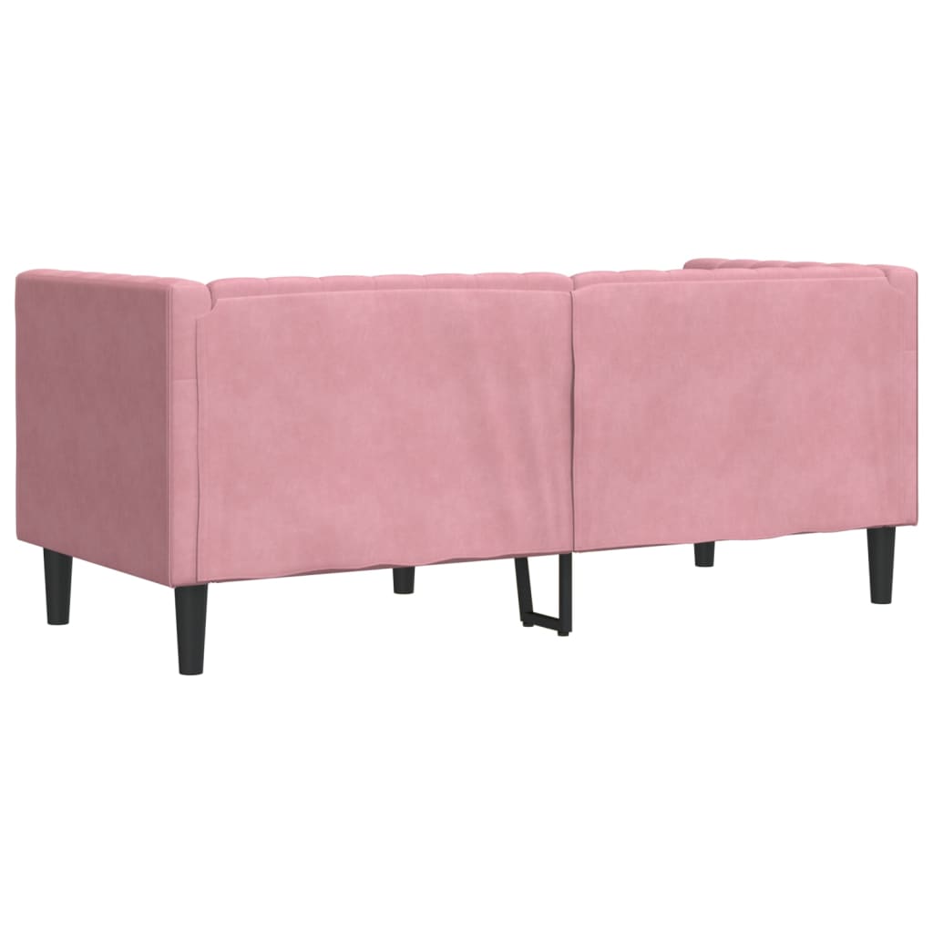 Chesterfield sofa s jastucima za 2 osobe, ružičasti baršun