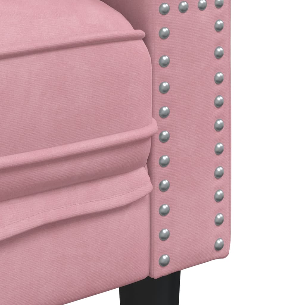 Chesterfield sofa s jastucima za 2 osobe, ružičasti baršun