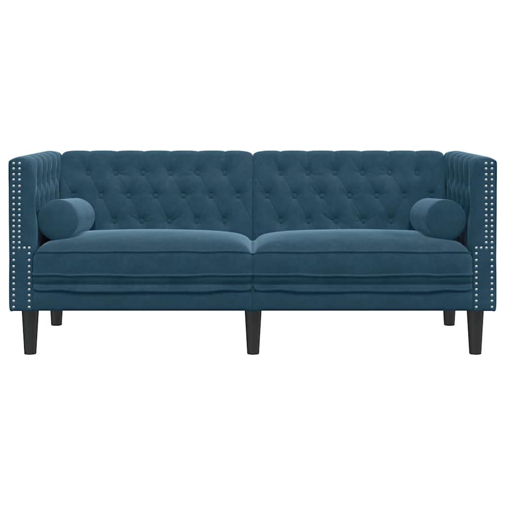 Chesterfield sofa s jastucima za 2 osobe, plavi baršun