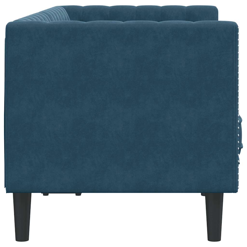 Chesterfield sofa s jastucima za 2 osobe, plavi baršun