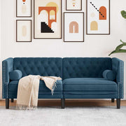 Chesterfield sofa s jastucima za 2 osobe, plavi baršun