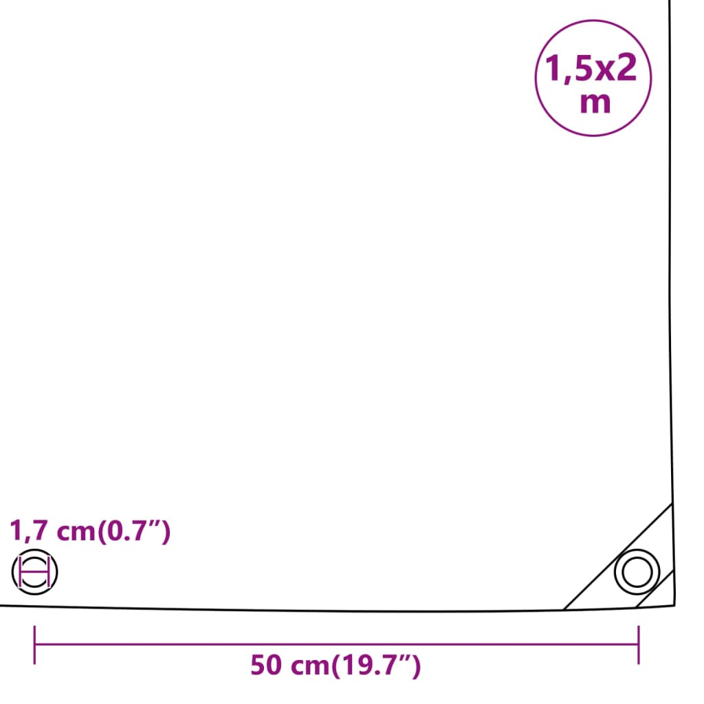 Cerada zelena 1,5x2 m 650 g/m²