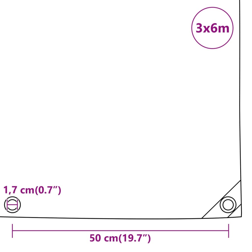 Cerada antracit 3x6 m 650 g/m²