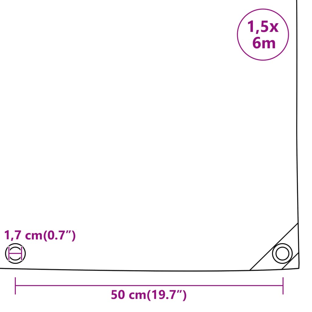 Cerada antracit 1,5 x 6 m 650 g/m²