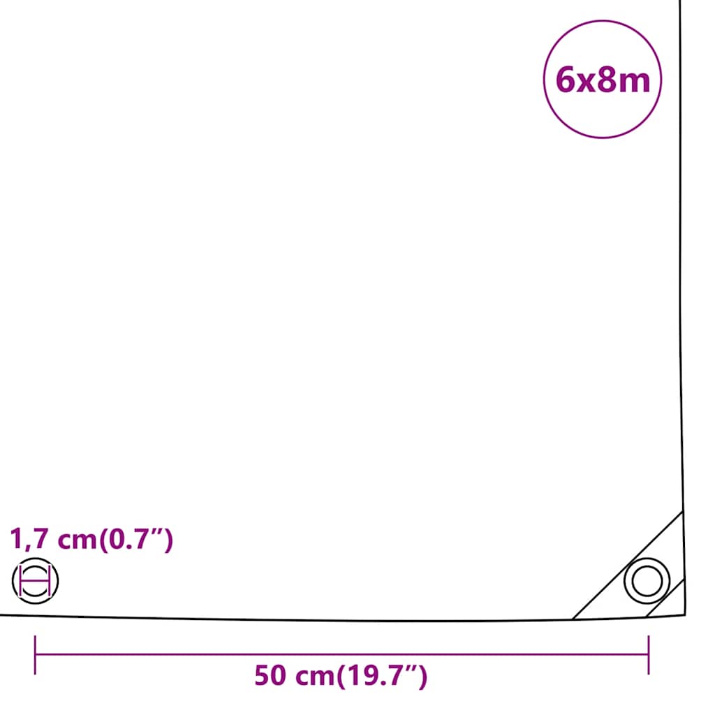 Cerada antracit 6 x 8 m 650 g/m²