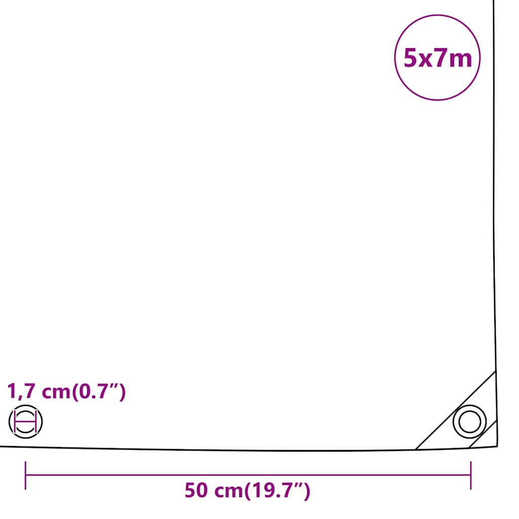 Cerada antracit 5x7 m 650 g/m²