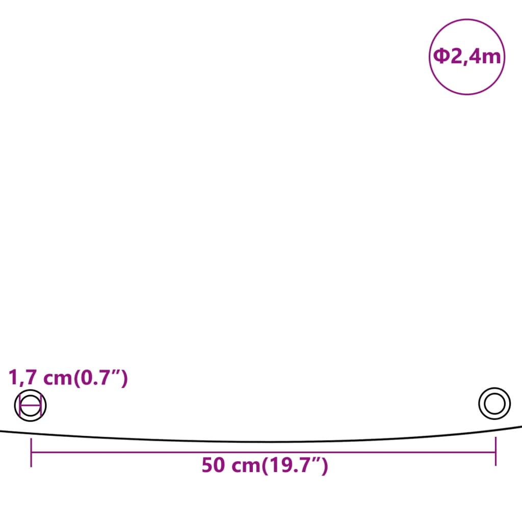 Cerada plava Ø 2,4 m 650 g/m²