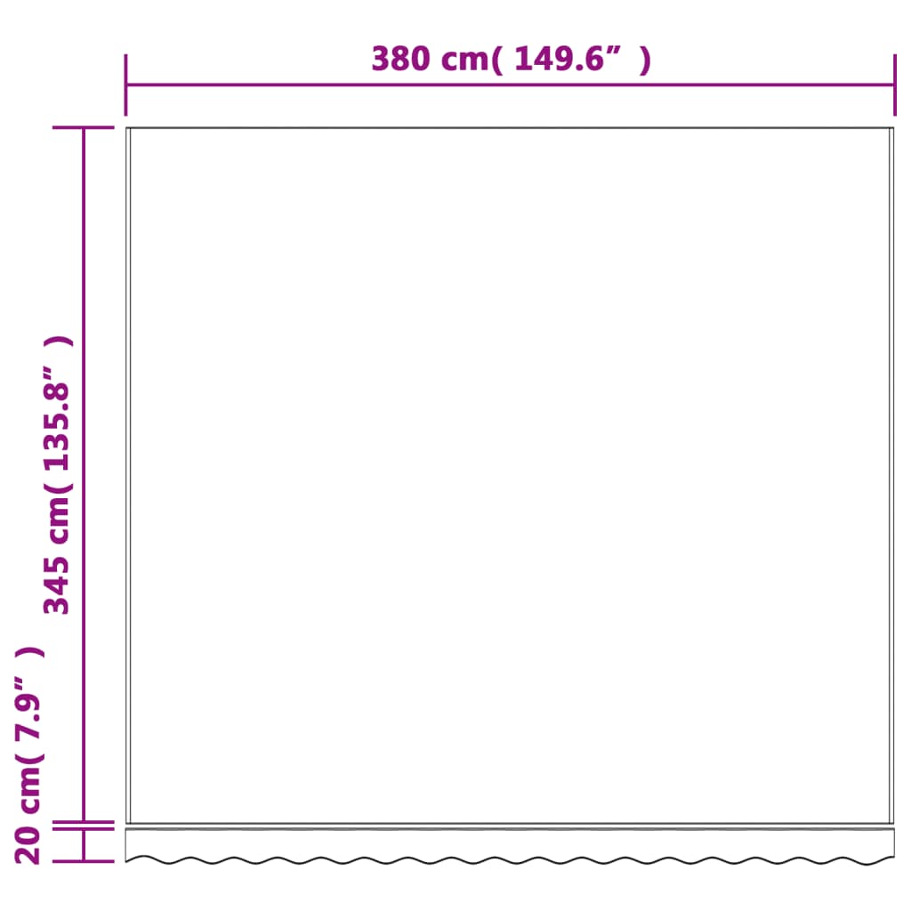 Zamjenska tkanina za tendu raznobojna prugasta 4 x 3,5 m
