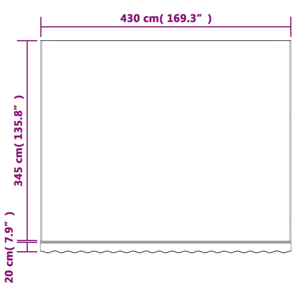 Zamjenska tkanina za tendu raznobojna prugasta 4,5 x 3,5 m