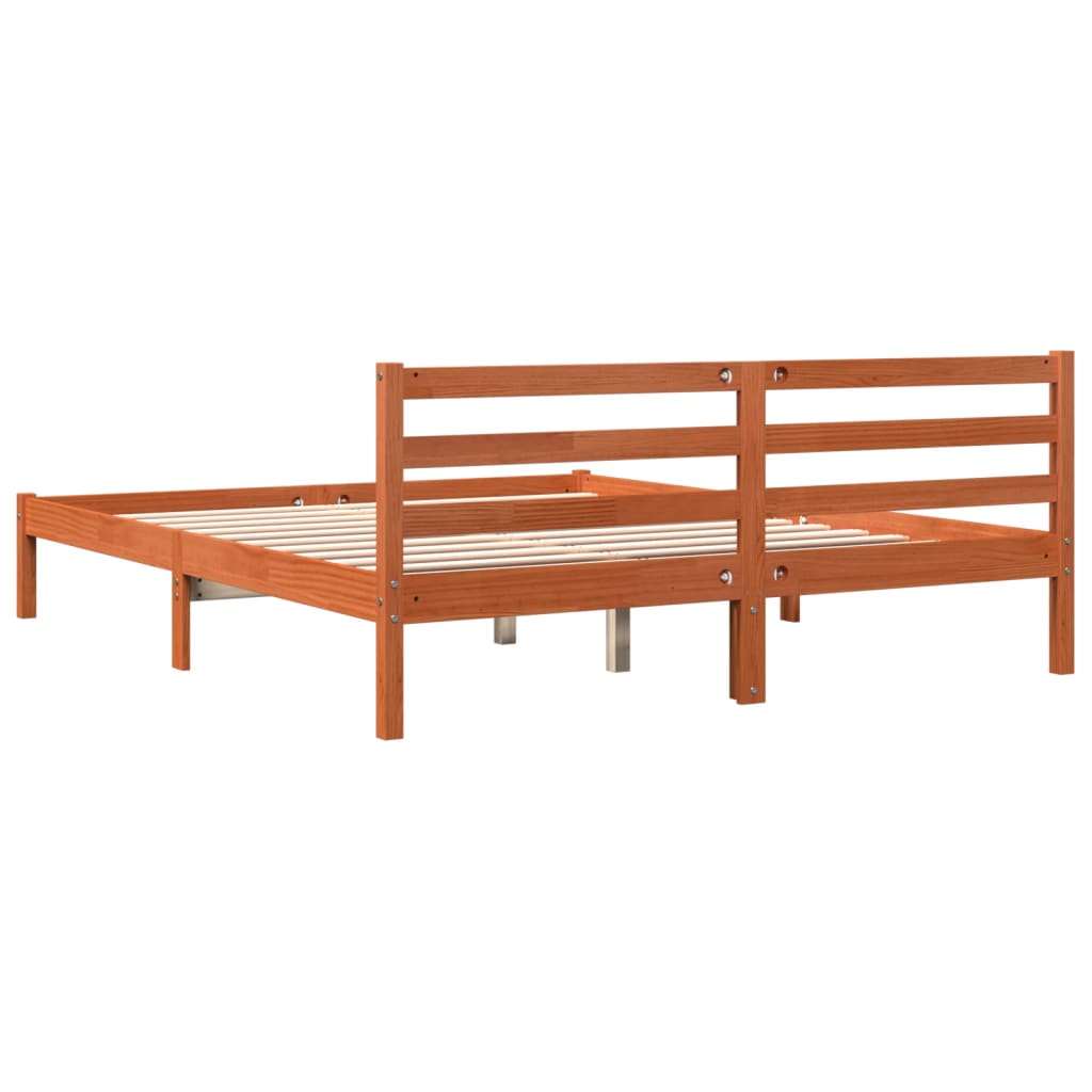 Okvir kreveta bez madraca voštano smeđi 200x200 cm od borovine