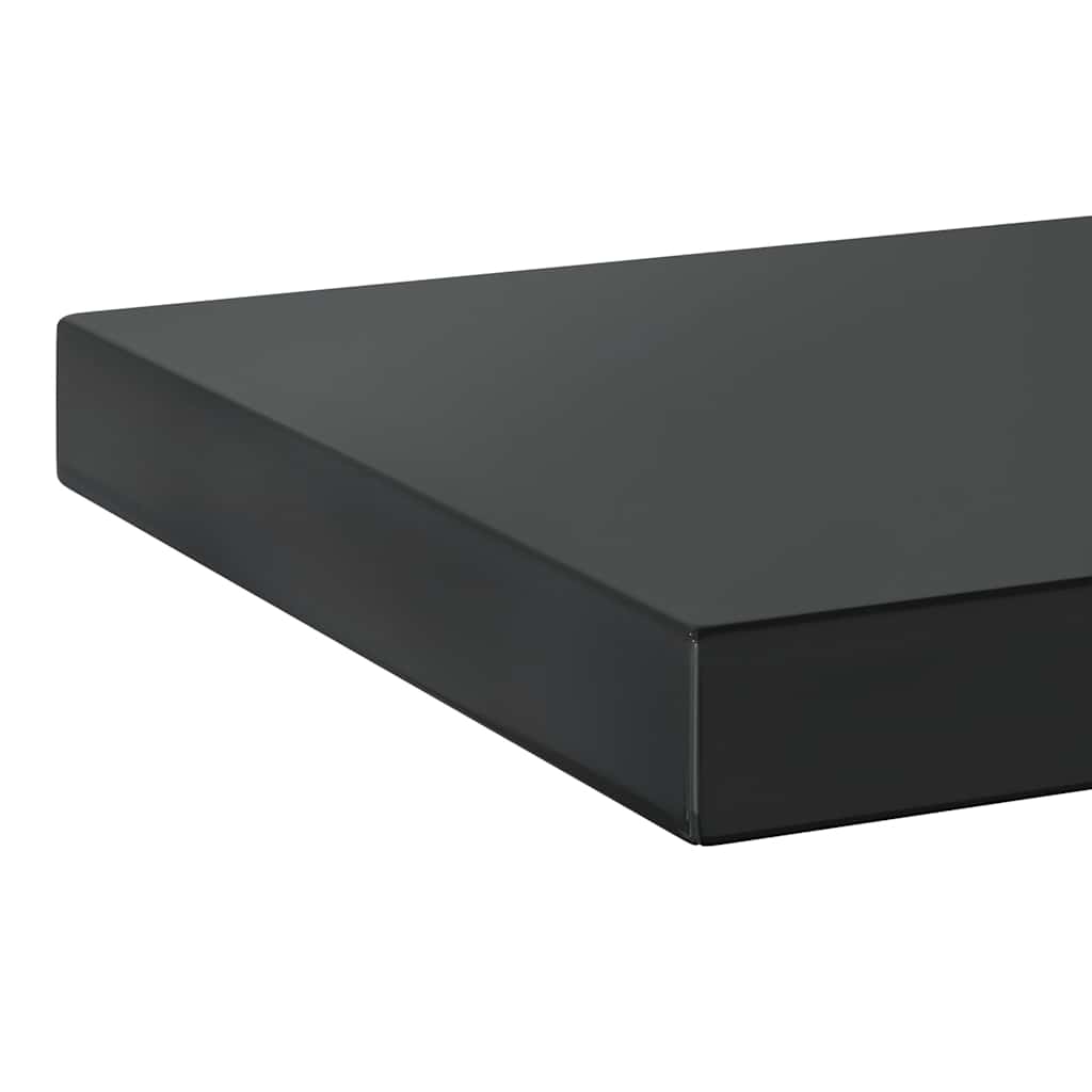 Zidne police 2 kom 75x23,5 cm crne nehrđajući čelik