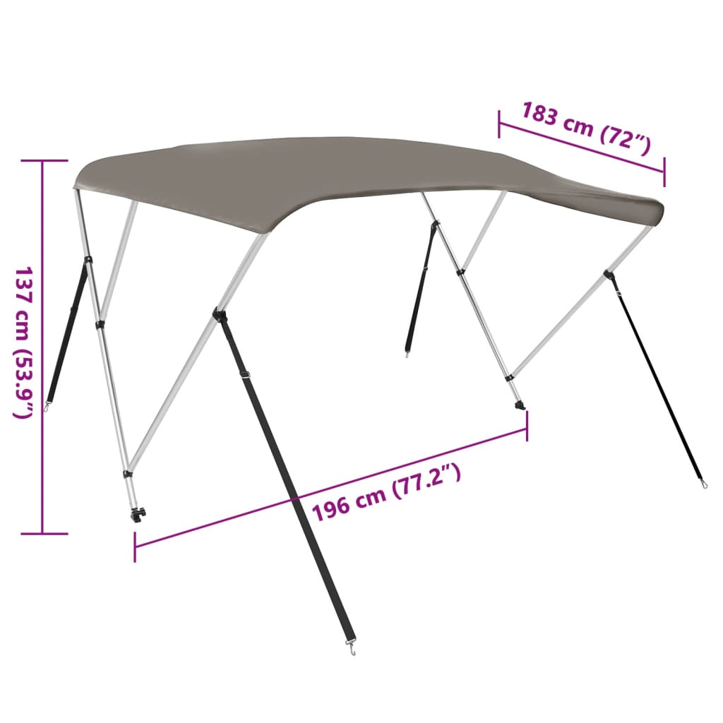 Tenda bimini s 3 luka siva 183x196x137 cm