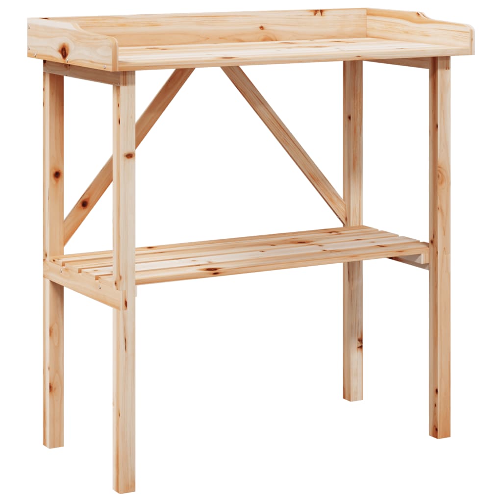 Stol za biljke s policom 78 x 38 x 82,5 cm od masivne jelovine