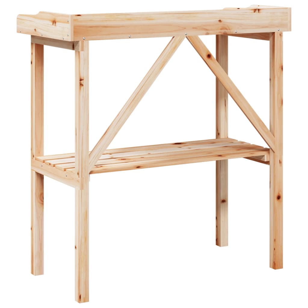 Stol za biljke s policom 78 x 38 x 82,5 cm od masivne jelovine