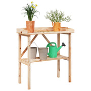 Stol za biljke s policom 78 x 38 x 82,5 cm od masivne jelovine