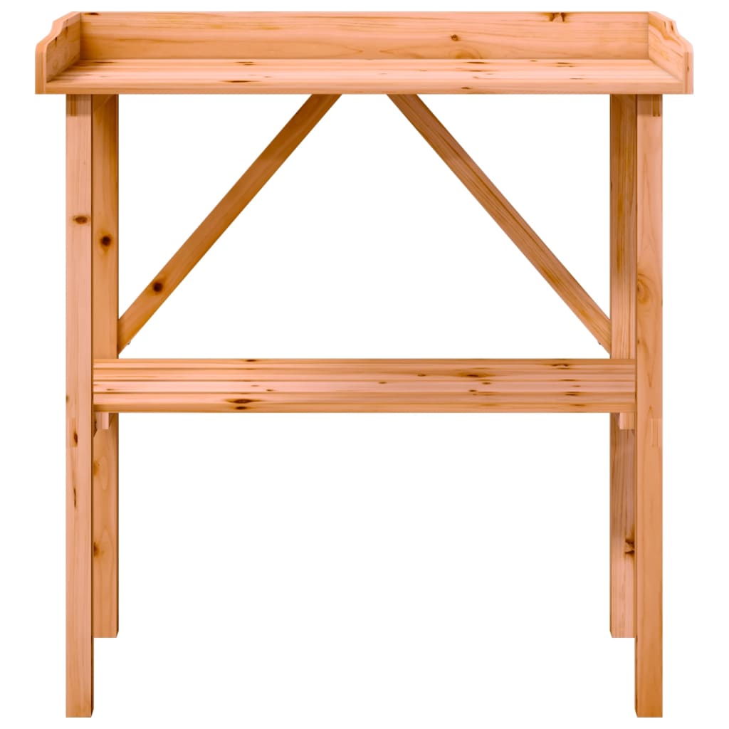 Stol za biljke s policom smeđi 78x38x82,5 cm masivna jelovina