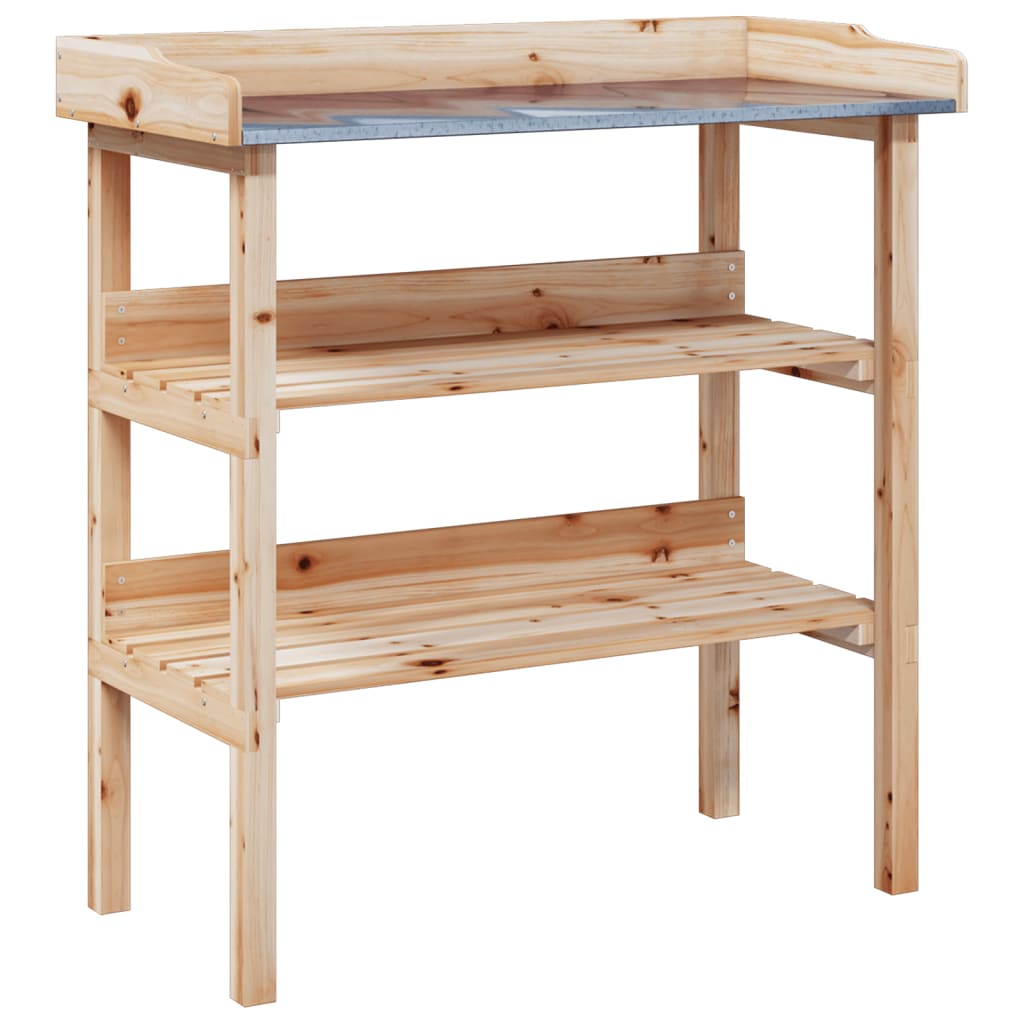 Stol za biljke s policama 78 x 38 x 82,5 cm od masivne jelovine
