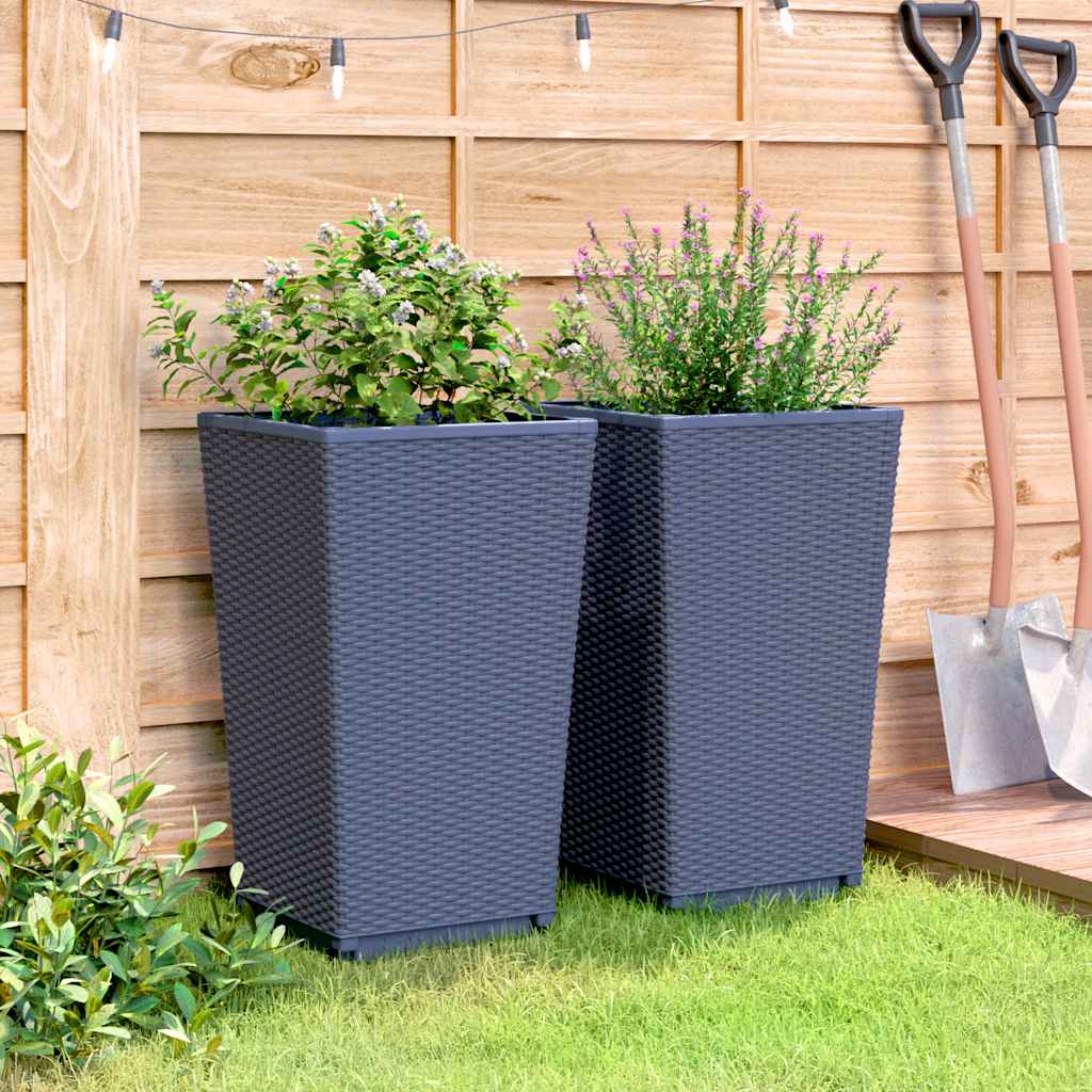 Vrtne sadilice 2 kom plava siva 32,5 x 32,5 x 57 cm PP