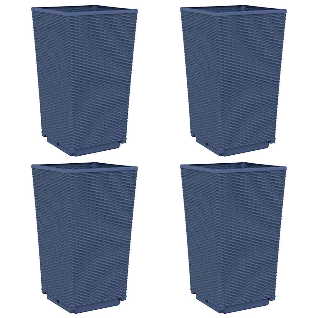 Vrtne sadilice 4 kom plava siva 32,5 x 32,5 x 57 cm PP