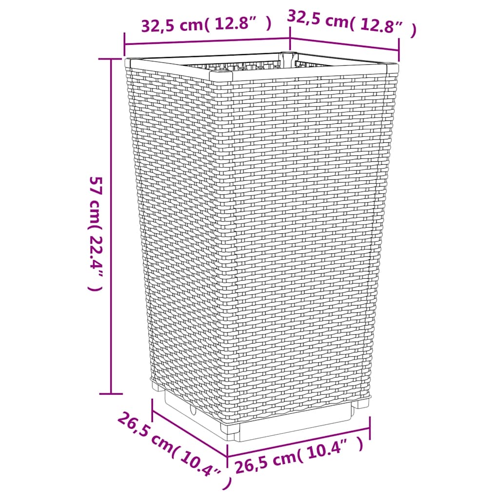 Vrtne sadilice 4 kom plava siva 32,5 x 32,5 x 57 cm PP