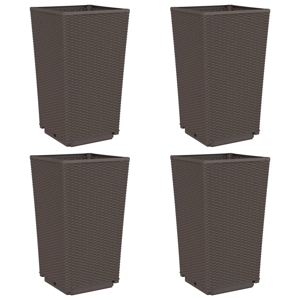 Vrtne sadilice 4 kom smeđe 32,5 x 32,5 x 57 cm od PP-a