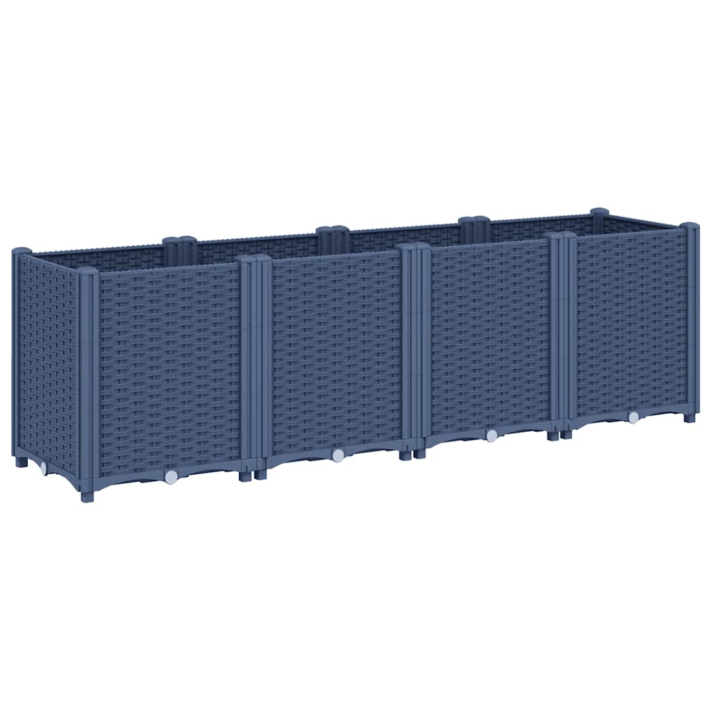 Vrtna sadilica plava siva 160 x 40 x 53 cm od PP-a