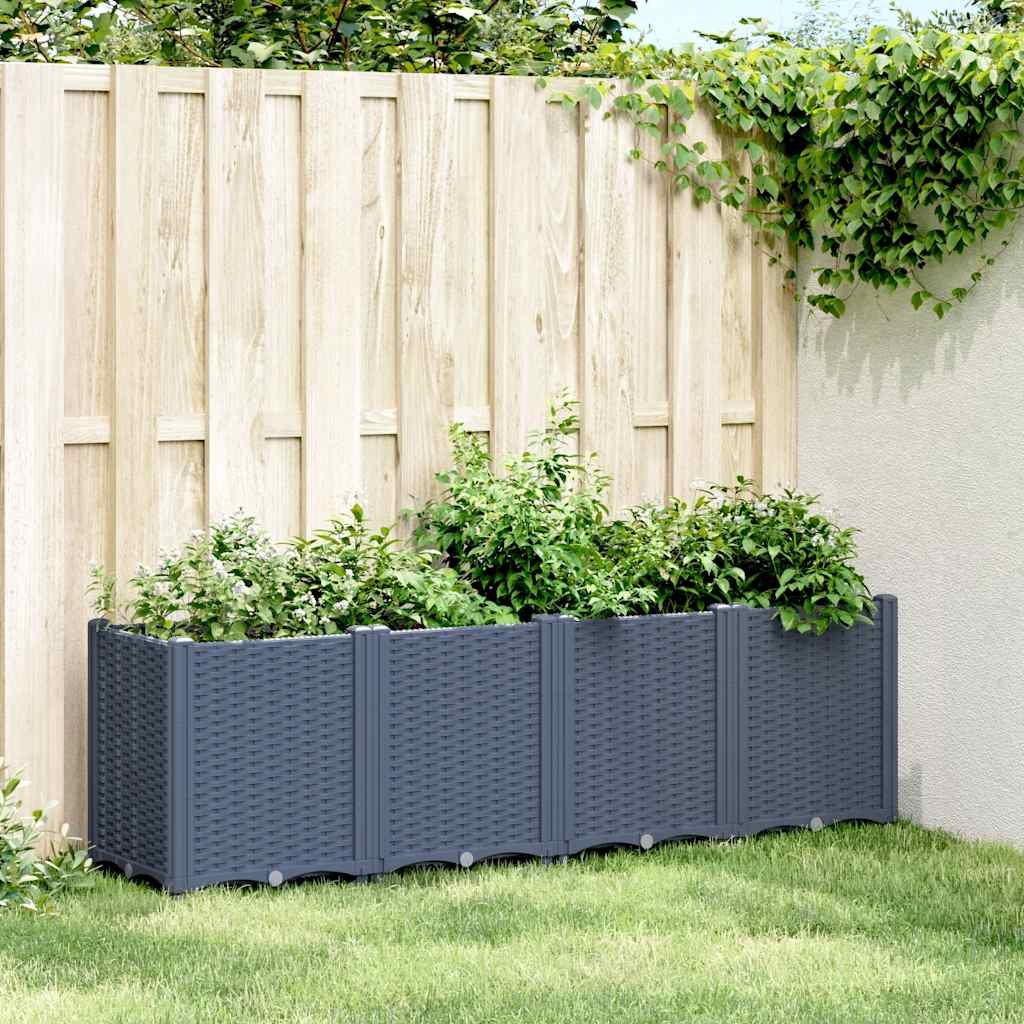 Vrtna sadilica plava siva 160 x 40 x 53 cm od PP-a