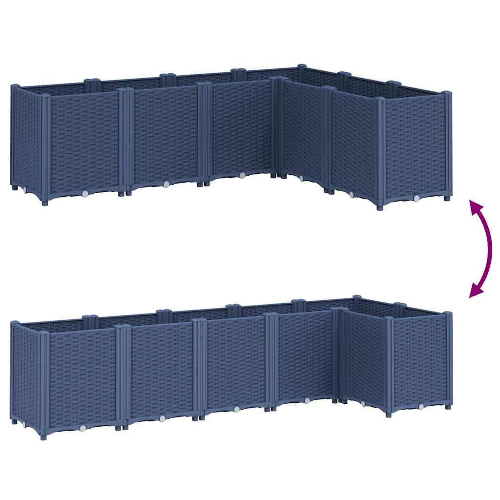 Vrtna sadilica plava siva 160 x 120 x 53 cm PP