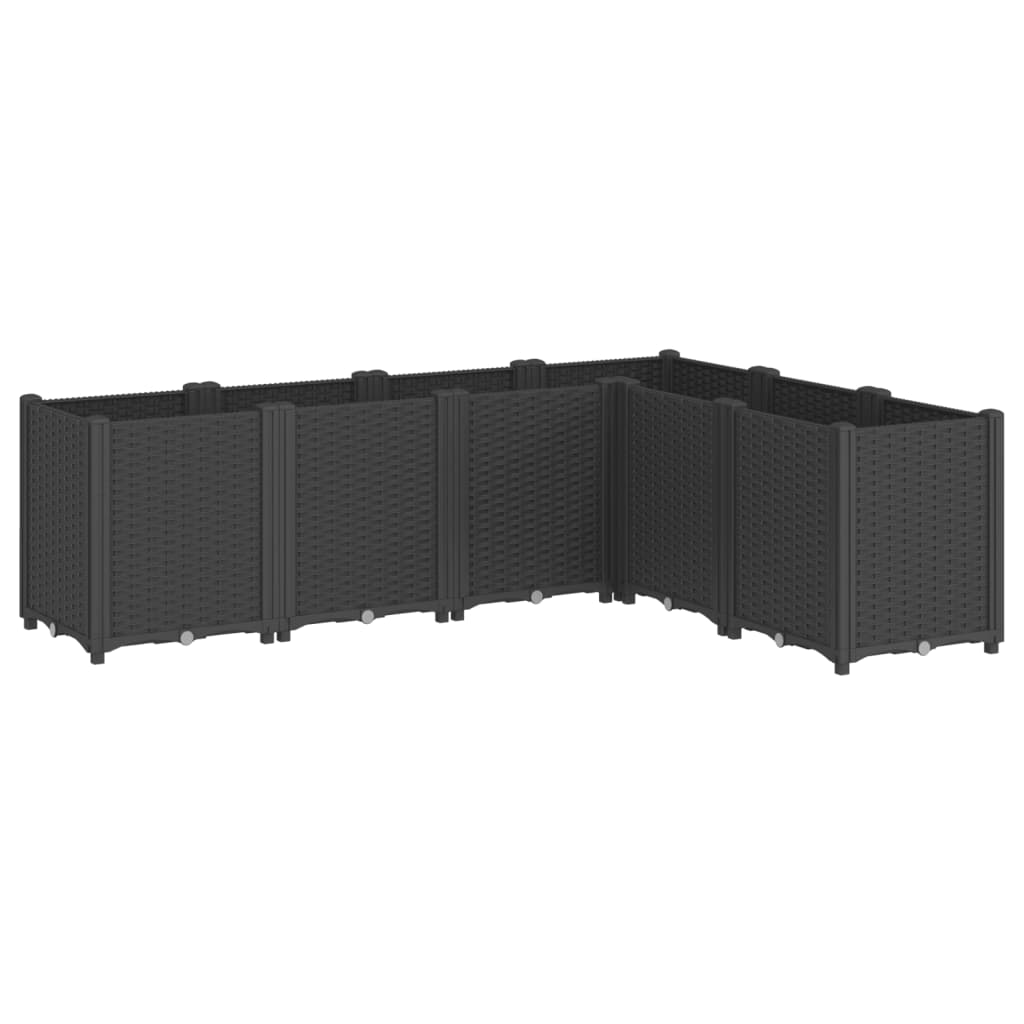 Vrtna sadilica crna 160 x 120 x 53 cm PP